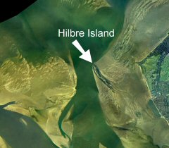 Sand banks around Hilbre Island at low water