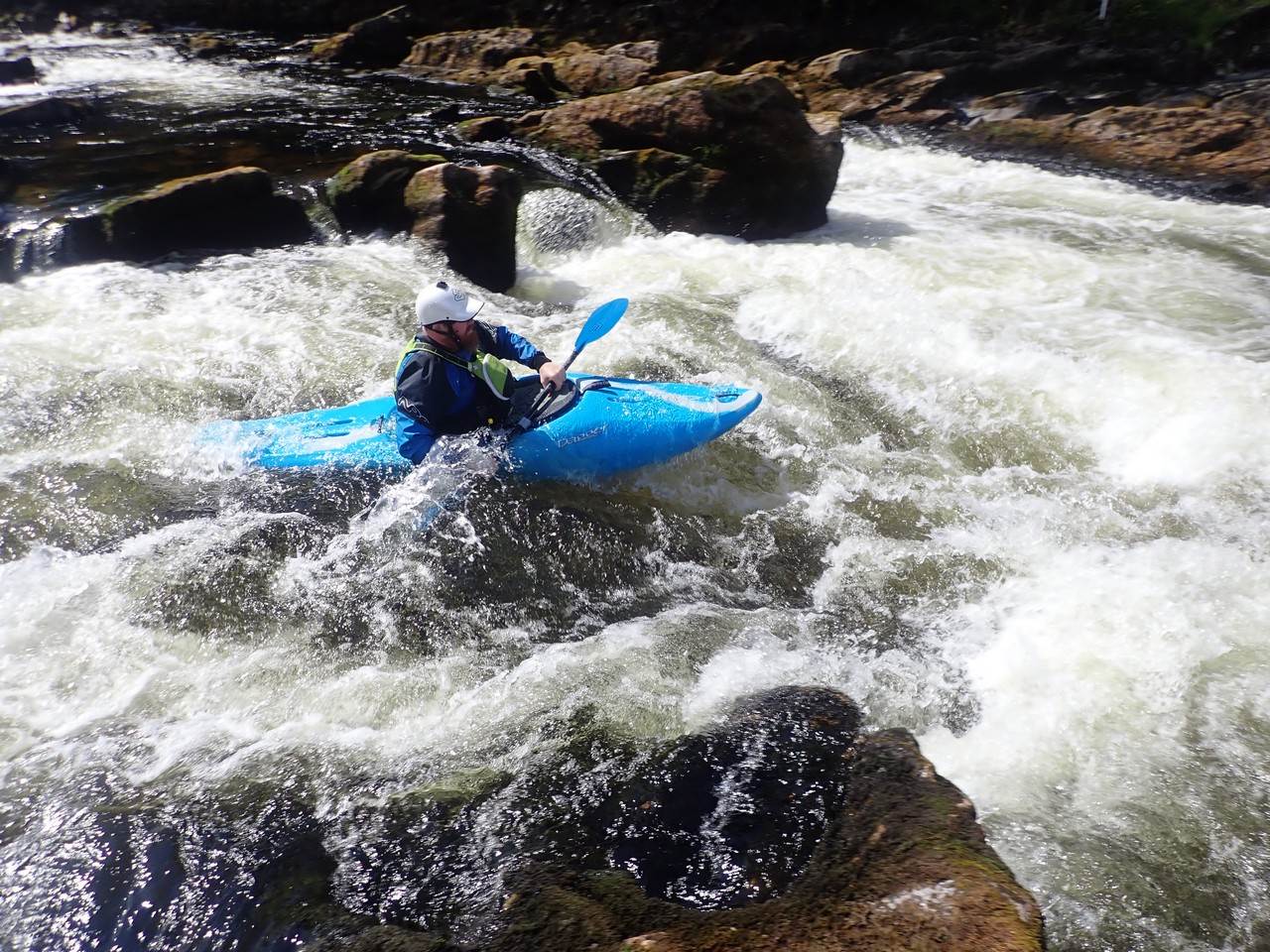 A person kayaking in a river
Description automatically generated with low confidence