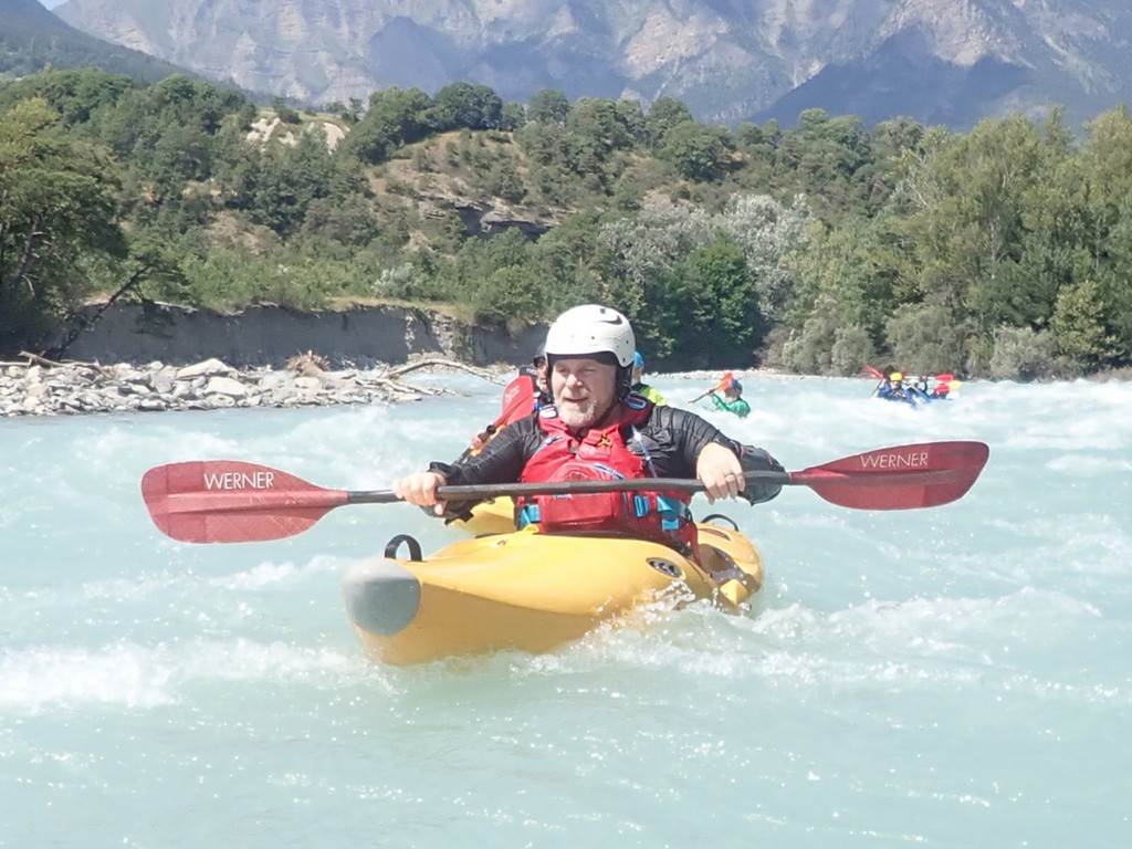 A person in a kayak
Description automatically generated